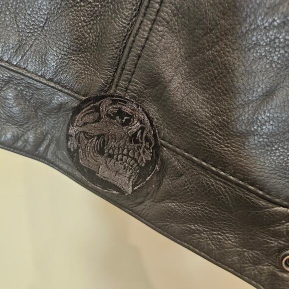 Z1R Reddog Black Leather Motorcycle Vest - Picture 8 of 8